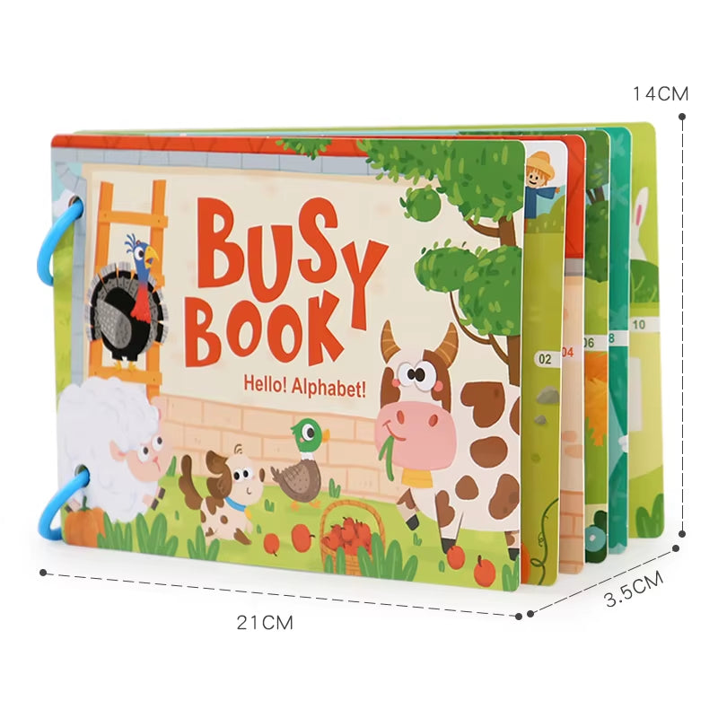 Montessori Baby Busy Book Sticker Quiet Book for Kids Early Educational Toy Toddlers Matching Puzzles Game Learning Toys Gifts