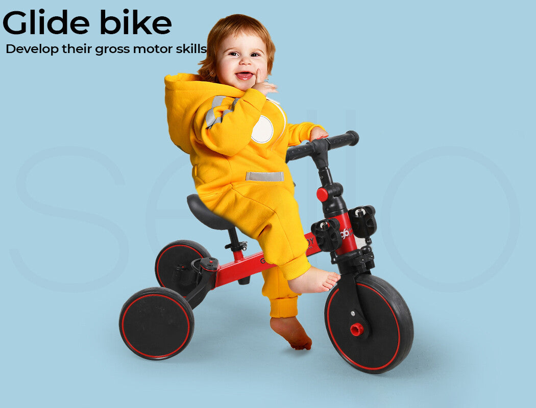 Bopeep Kids Tricycle Toddler Balance Bike 3 In1 Ride on Toys Toddler Push Trike