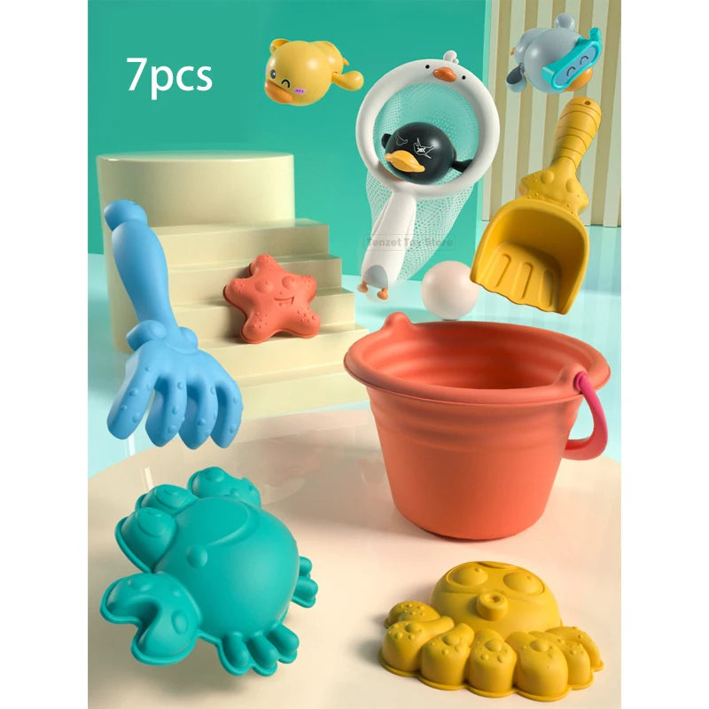 Summer Beach Toys for Kids Animal Model Seaside Beach Toys Digging Sand Tool with Shovel Water Game Play Swimming Bath Toys