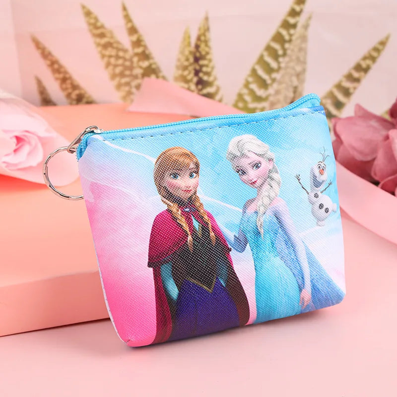 Anime Figures Frozen Elsa Anna Princess Children'S Coin Purse Pu Mini Kids Girls Wallet Cartoon Toys Frozen Bags Gifts