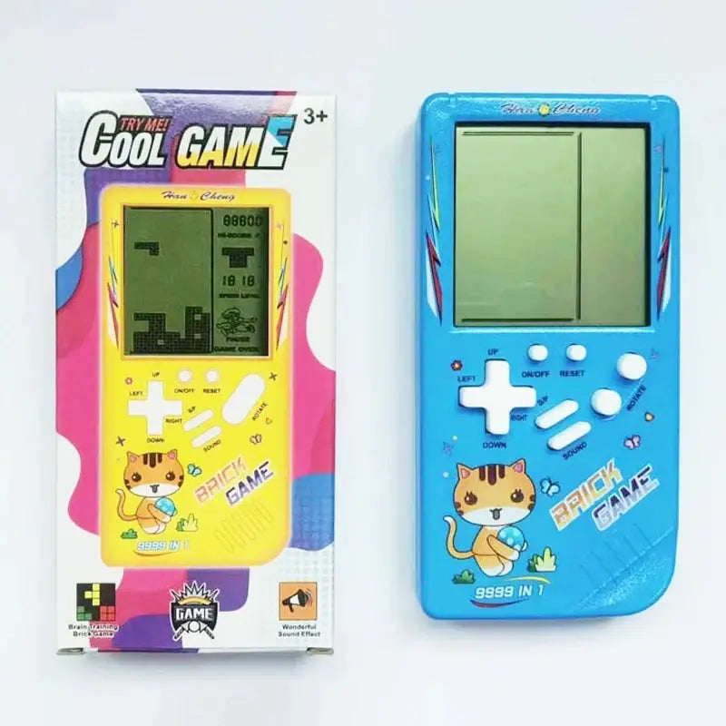 Classic Electronic Game Retro Puzzle Toy Blue Large Screen Handheld Game Console Toys for Children