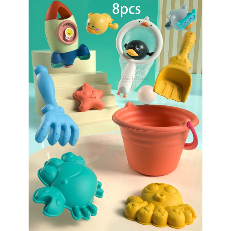 Summer Beach Toys for Kids Animal Model Seaside Beach Toys Digging Sand Tool with Shovel Water Game Play Swimming Bath Toys