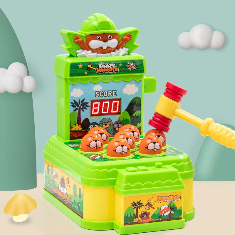 Whack a Mole Challenge Scoring Party Games Toys Electric Two Person Battle Table Games with Lights Music Cartoon Desktop Toys