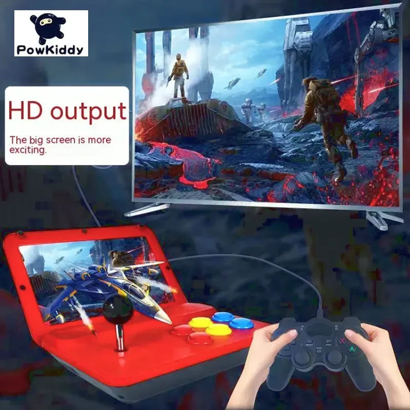 2023 New Powkiddy A13 10 Inch Large Screen Detachable Joystick Retro Game Players High-Definition Retro Mini Game Machine Gift