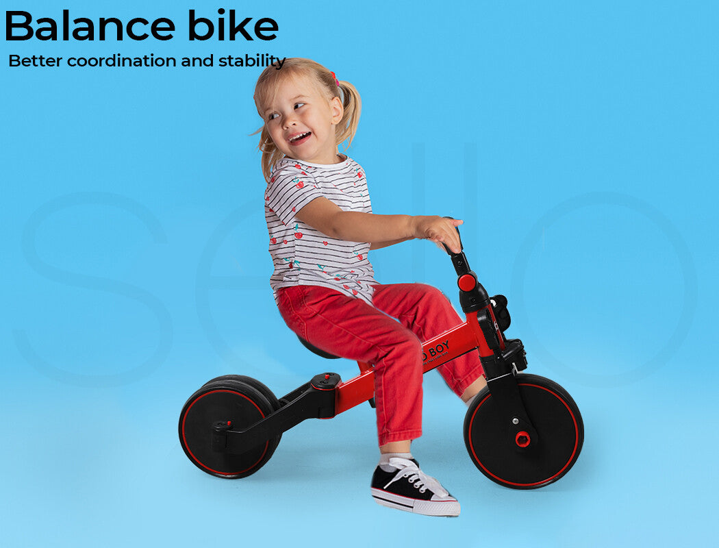 Bopeep Kids Tricycle Toddler Balance Bike 3 In1 Ride on Toys Toddler Push Trike