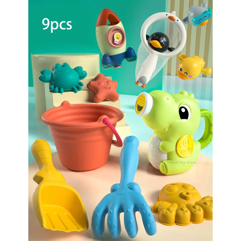 Summer Beach Toys for Kids Animal Model Seaside Beach Toys Digging Sand Tool with Shovel Water Game Play Swimming Bath Toys
