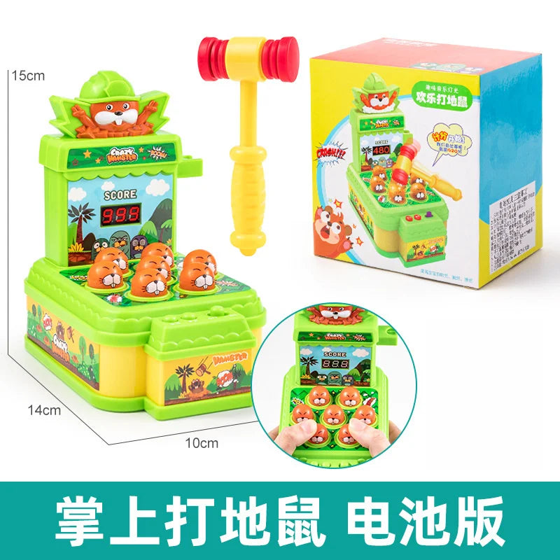 Whack a Mole Challenge Scoring Party Games Toys Electric Two Person Battle Table Games with Lights Music Cartoon Desktop Toys