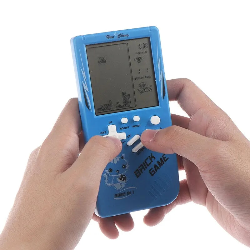Classic Electronic Game Retro Puzzle Toy Blue Large Screen Handheld Game Console Toys for Children