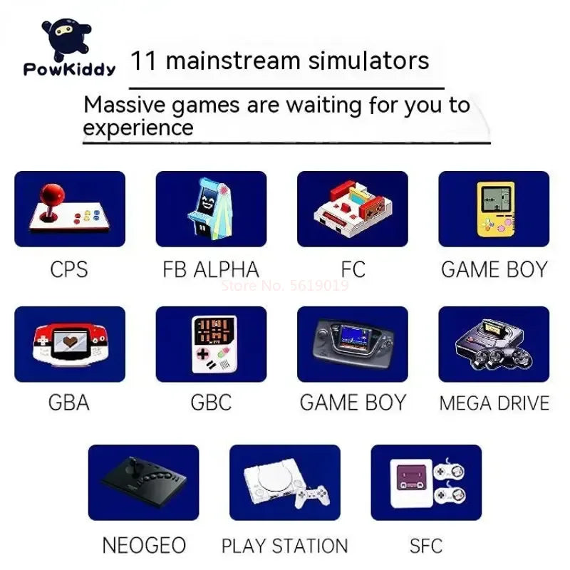 2023 New Powkiddy A13 10 Inch Large Screen Detachable Joystick Retro Game Players High-Definition Retro Mini Game Machine Gift