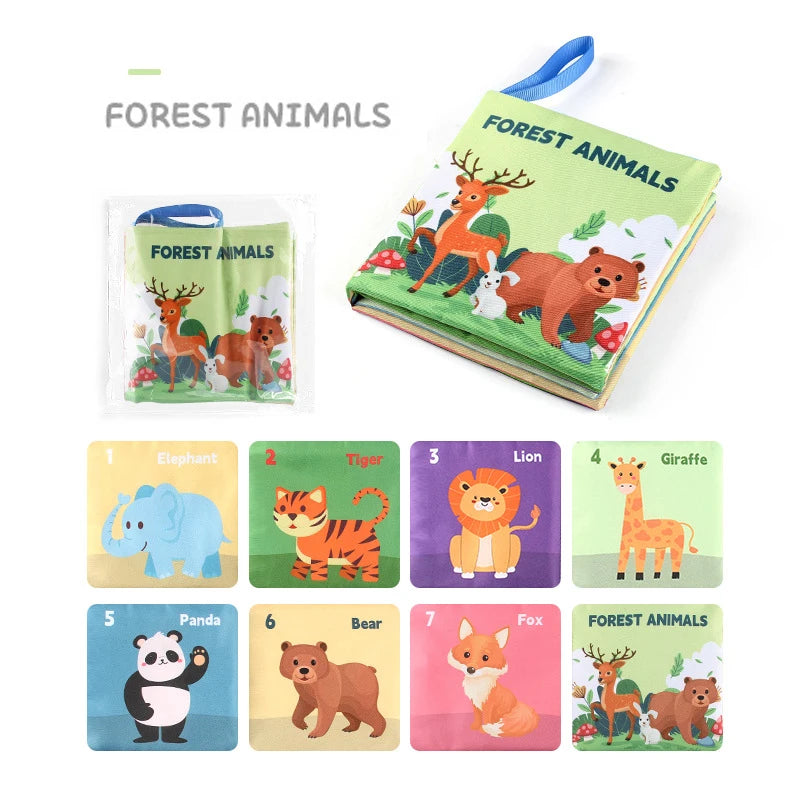 Soft Baby Books Toys Montessori 3D Touch Feel High Contrast Cloth Book Sensory Early Learning Games for Kids Educational Toys