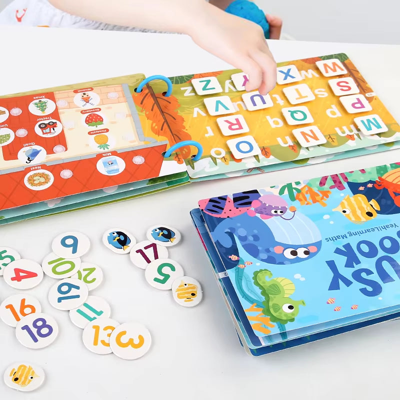 Montessori Baby Busy Book Sticker Quiet Book for Kids Early Educational Toy Toddlers Matching Puzzles Game Learning Toys Gifts