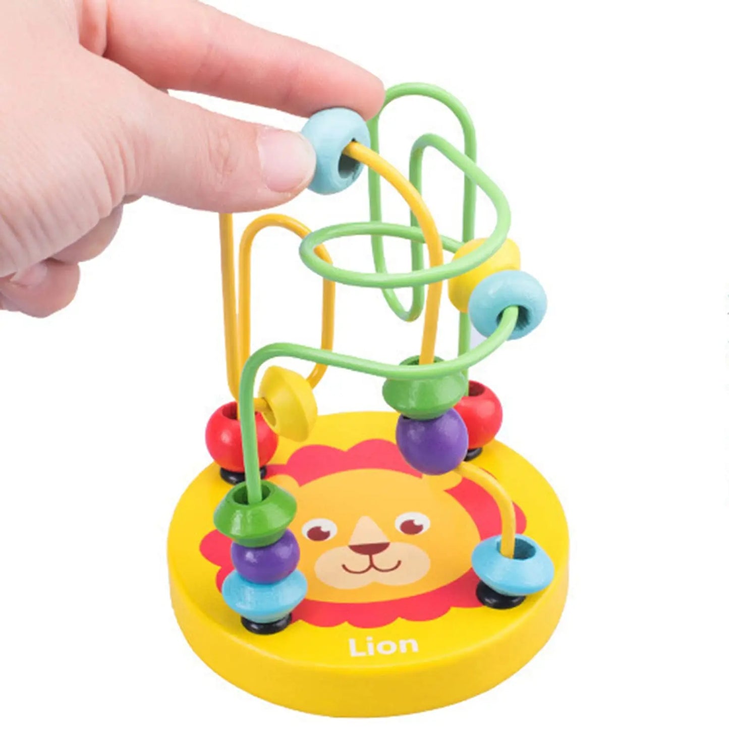 Baby Montessori Educational Math Toy Kids Circles Bead Wire Maze Roller Coaster for Children Montessori Wooden Toys Wood Puzzles