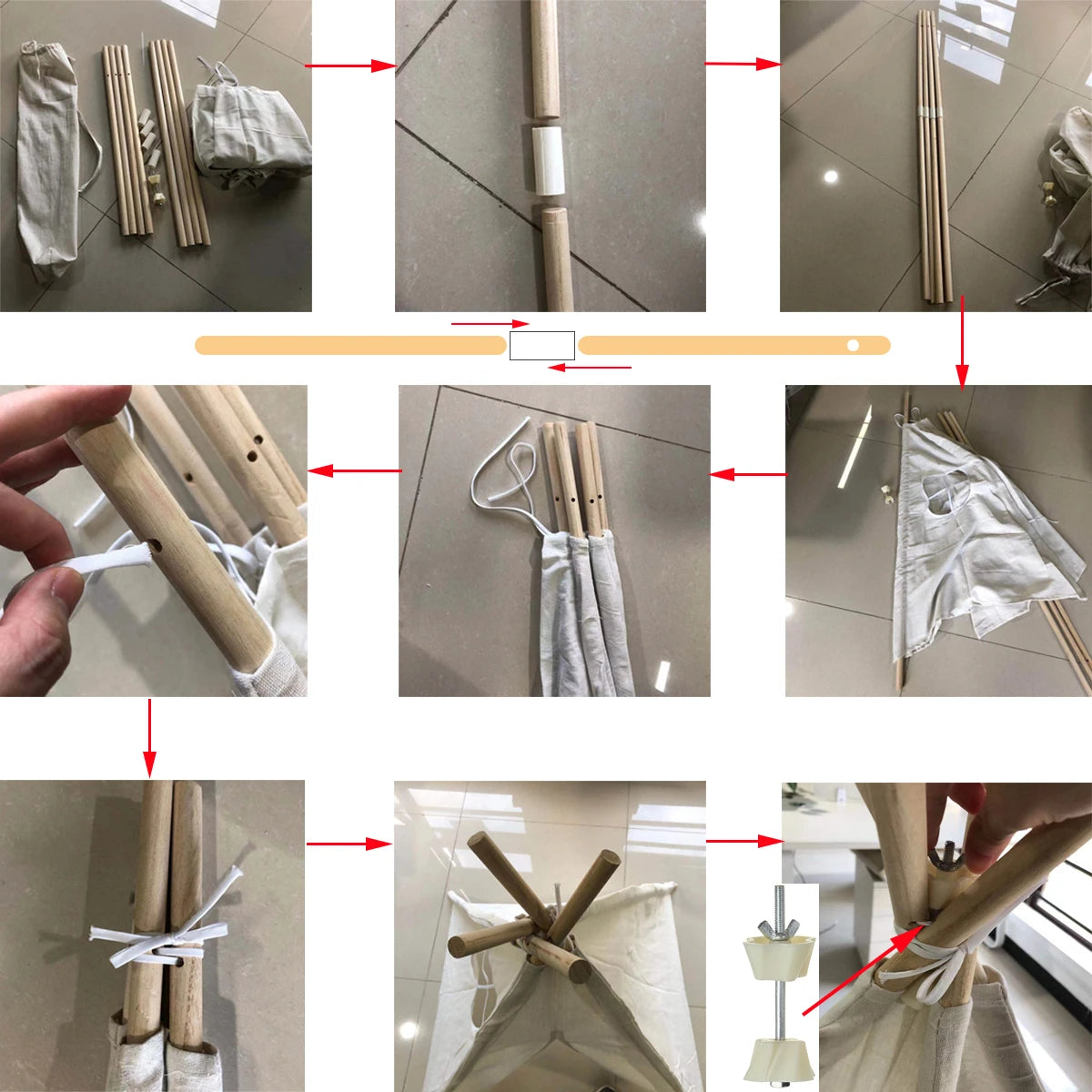 1.35M-1.8M Baby Tents Teepee Durable&Quality Cotton Canvas Triangle Tent Kids Playhouse Pretend Indoor/Outdoor Play Tent Decoration House Game Gift