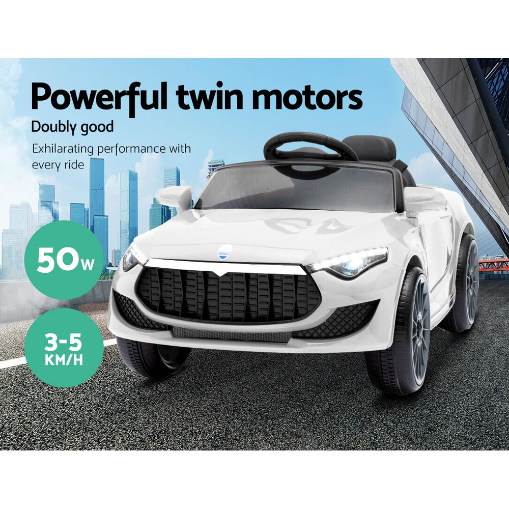 Kids Electric Ride On Car Cars Music Headlight Remote Control 12V White