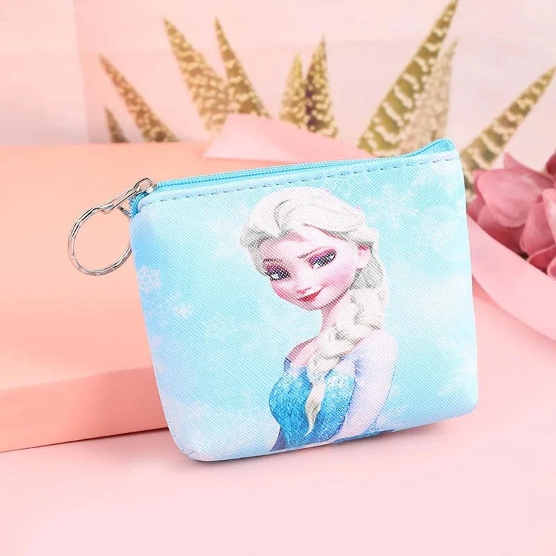Anime Figures Frozen Elsa Anna Princess Children'S Coin Purse Pu Mini Kids Girls Wallet Cartoon Toys Frozen Bags Gifts