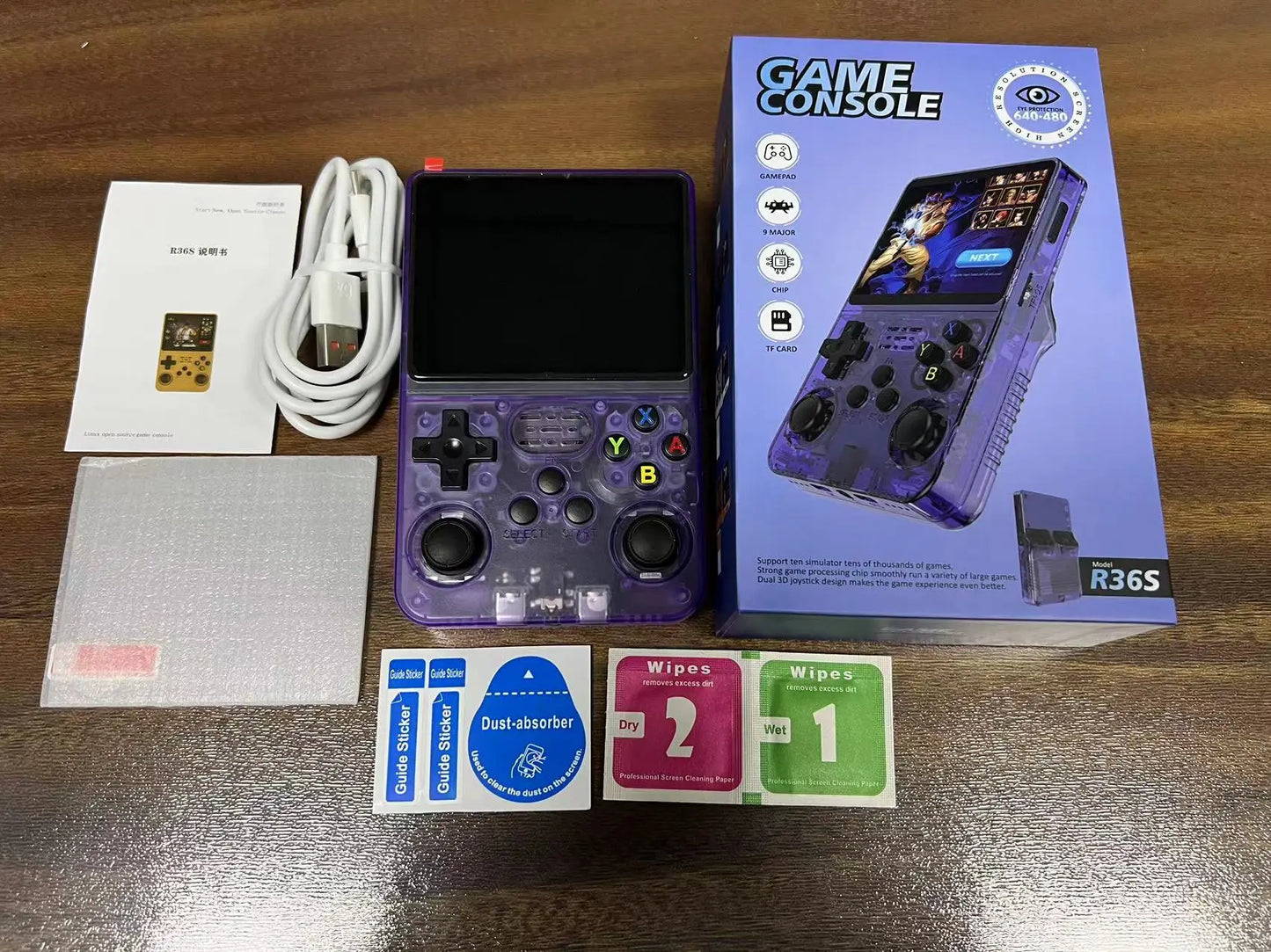 R36S Retro Handheld Video Game Genuine R36S, ARKOS System, Can Flash Rocknix System 3.5 Inch IPS Screenpocket Video Player 64GB