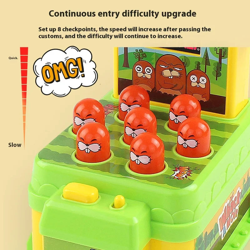 Whack a Mole Challenge Scoring Party Games Toys Electric Two Person Battle Table Games with Lights Music Cartoon Desktop Toys