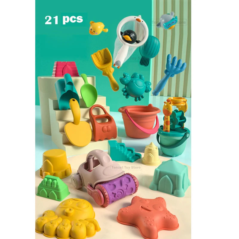 Summer Beach Toys for Kids Animal Model Seaside Beach Toys Digging Sand Tool with Shovel Water Game Play Swimming Bath Toys