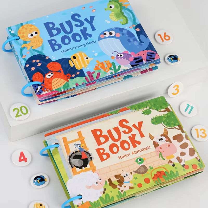 Montessori Baby Busy Book Sticker Quiet Book for Kids Early Educational Toy Toddlers Matching Puzzles Game Learning Toys Gifts