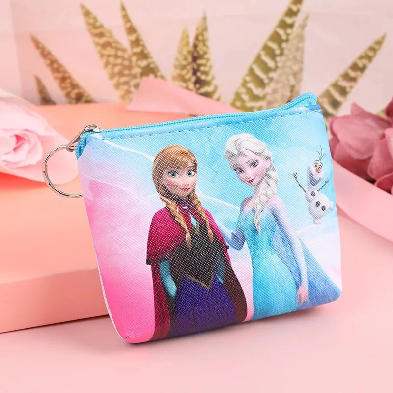 Anime Figures Frozen Elsa Anna Princess Children'S Coin Purse Pu Mini Kids Girls Wallet Cartoon Toys Frozen Bags Gifts